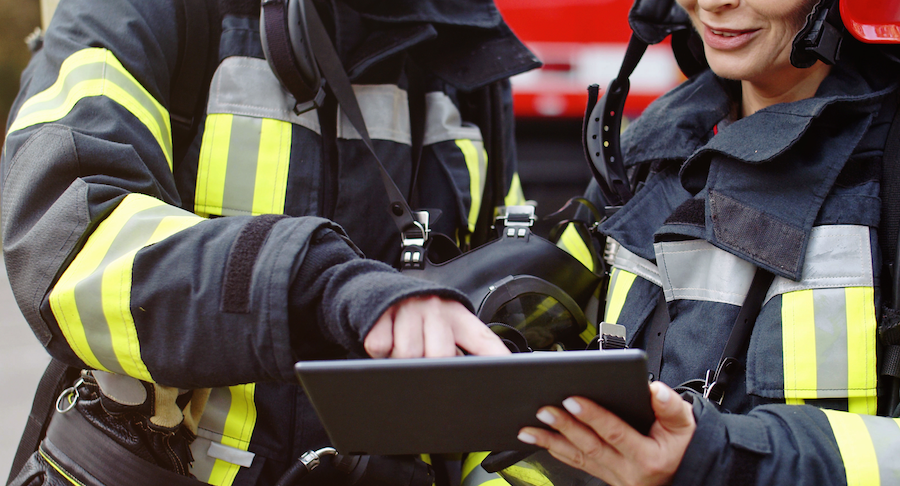 Firefights Zonehaven app on a tablet